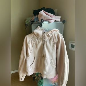 Scuba Oversized 1/2 Zip Hoodie size M/L in pink mist